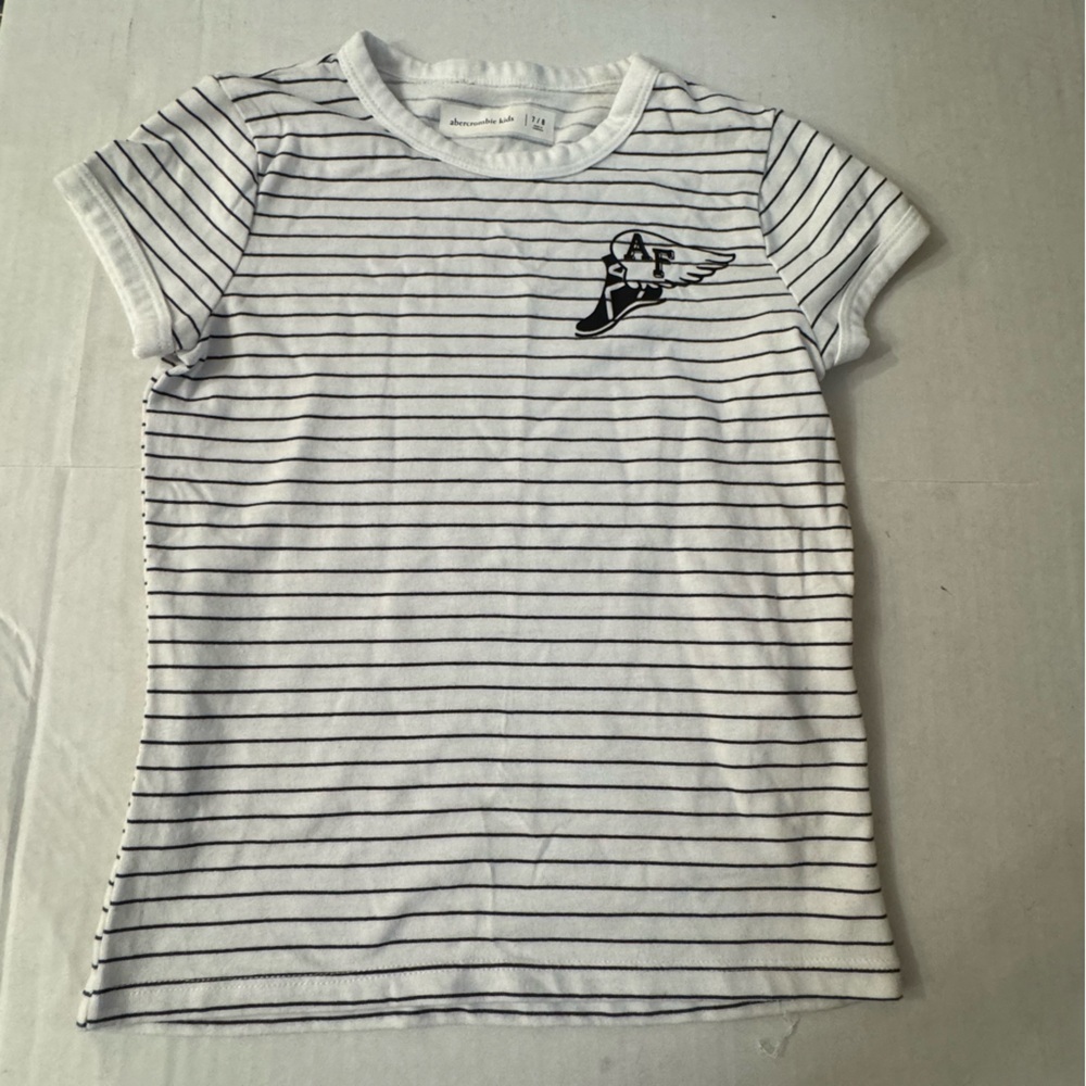 Abercrombie Kids Youth Girls 2-Pack Striped Short Sleeve T-Shirts Size 7/8 - Picture 6 of 7